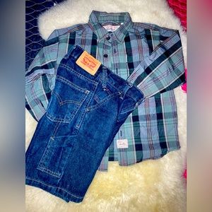 Kids vintage Levi’s shorts & shirt lot